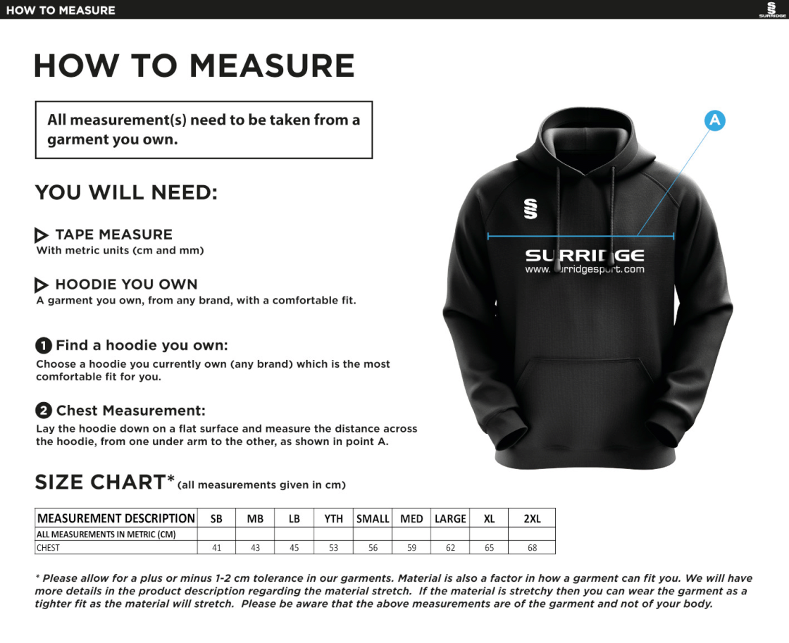 RM CC - Blade Hoody - Size Guide