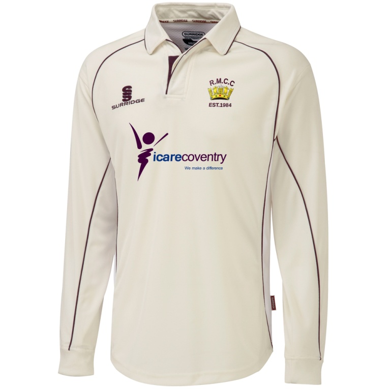 RM CC - Premier Long Sleeve Maroon Trim Shirt