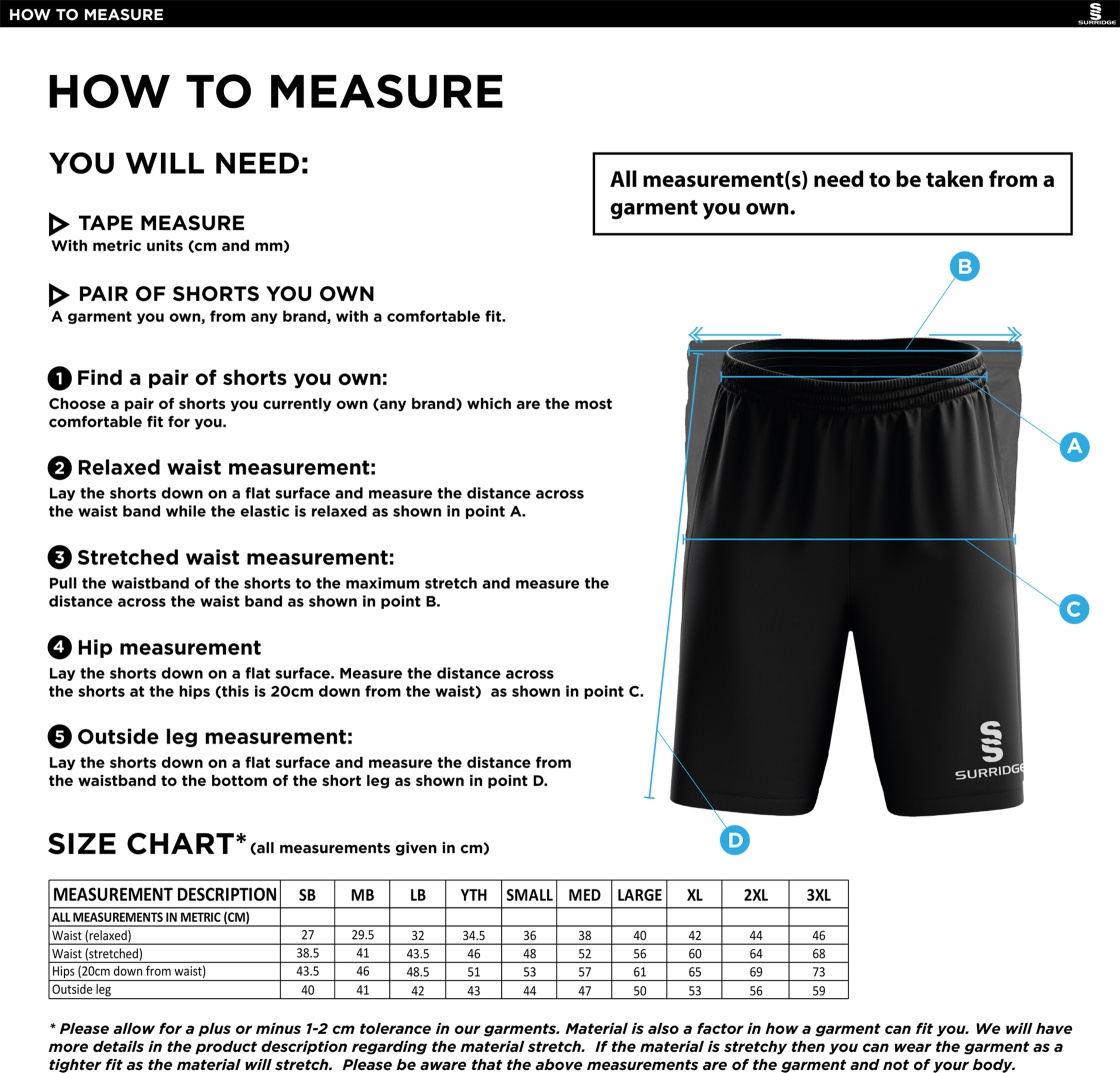 RM CC - Blade Shorts - Size Guide